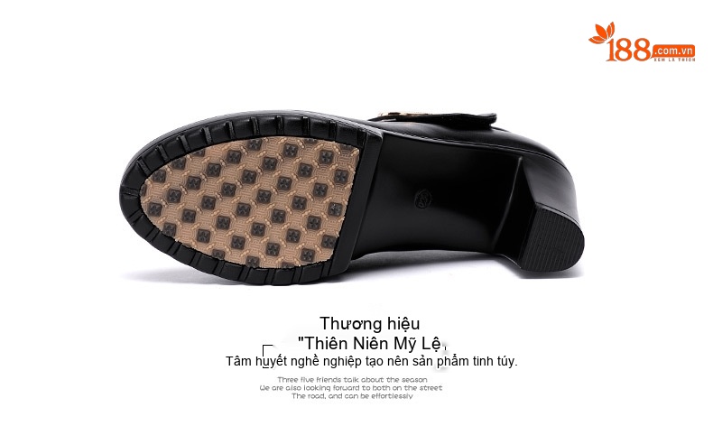 Giày Búp Bê Nữ Da Bò Mũi Tròn Chiều Cao Đế Khoảng 7cm Màu Đen, Đỏ, Bạc chi tiết 20