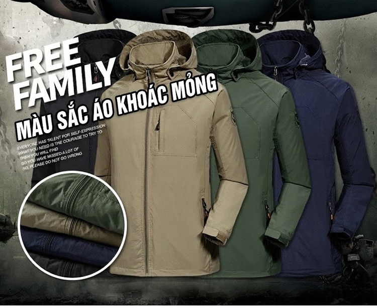 Áo Khoác Gió Nam Mỏng Nhẹ Dáng Rộng Có Mũ Trùm Đầu Phong Cách Thể Thao Màu Xanh Rêu, Xanh Navy, Be, Đen... chi tiết 3