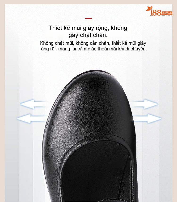 Giày Búp Bê Nữ Quai Dán Đế Xuồng Chiều Cao Đế Khoảng 6cm Màu Đen, Đỏ, Trắng chi tiết 8