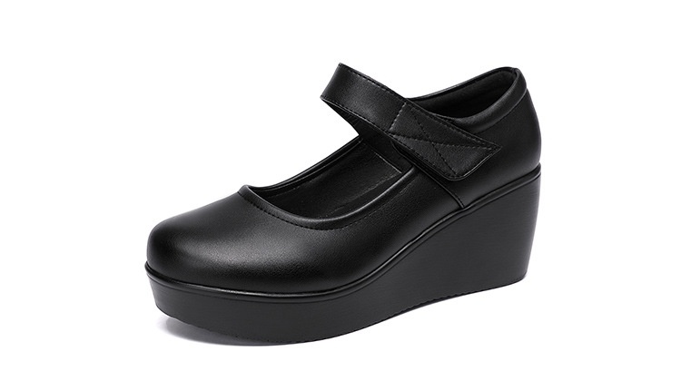 Giày Búp Bê Nữ Quai Dán Đế Xuồng Chiều Cao Đế Khoảng 6cm Màu Đen, Đỏ, Trắng chi tiết 18