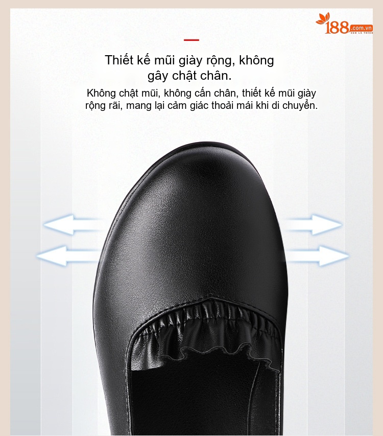 Giày Búp Bê Nữ Đế Xuồng Chiều Cao Đế Khoảng 4cm Da Bóng Màu Đen, Đỏ, Trắng... chi tiết 7