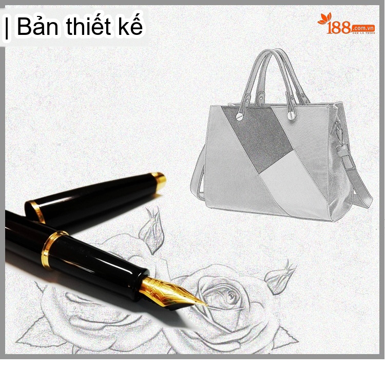 Túi Xách Tay Nữ Vải Canvas Chống Thấm Nước Da Thật Túi Đeo Chéo Một Bên Vai Màu Hồng, Đen, Trắng, Nâu... chi tiết 1