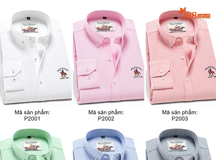 Áo Sơ Mi Tay Dài Nam Cotton Dáng Ôm Thời Trang Công Sở Màu Trắng, Xanh Dương, Hồng, Tím... chi tiết 7