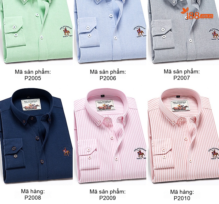 Áo Sơ Mi Tay Dài Nam Cotton Dáng Ôm Thời Trang Công Sở Màu Trắng, Xanh Dương, Hồng, Tím... chi tiết 8
