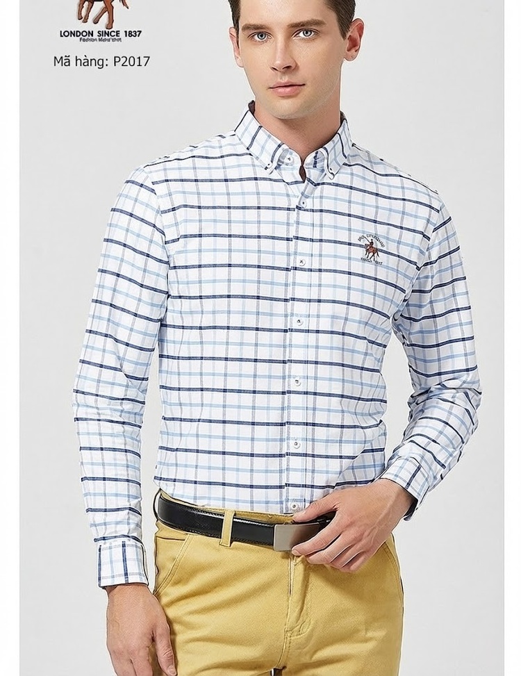 Áo Sơ Mi Tay Dài Nam Cotton Dáng Ôm Thời Trang Công Sở Màu Trắng, Xanh Dương, Hồng, Tím... chi tiết 11