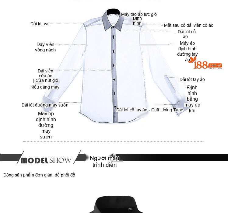 Áo Sơ Mi Nam Tay Dài Họa Tiết Bướm Cotton Thời Trang Phong Cách Trung Hoa Màu Đen, Xanh, Trắng... chi tiết 4
