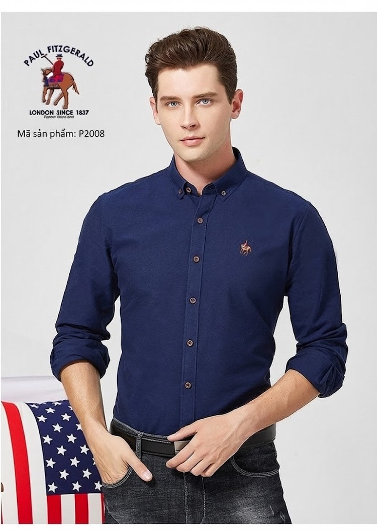 Áo Sơ Mi Tay Dài Nam Cotton Dáng Ôm Thời Trang Công Sở Màu Trắng, Xanh Dương, Hồng, Tím... chi tiết 19
