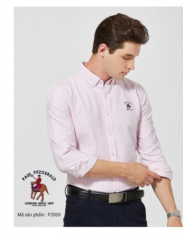 Áo Sơ Mi Tay Dài Nam Cotton Dáng Ôm Thời Trang Công Sở Màu Trắng, Xanh Dương, Hồng, Tím... chi tiết 16