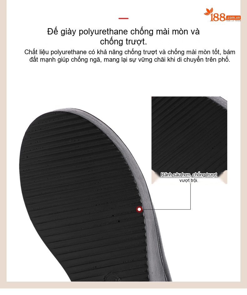 Giày Búp Bê Nữ Da Bóng Đế Xuồng Chiều Cao Đế Khoảng 5cm Màu Đen, Đỏ, Nâu chi tiết 10