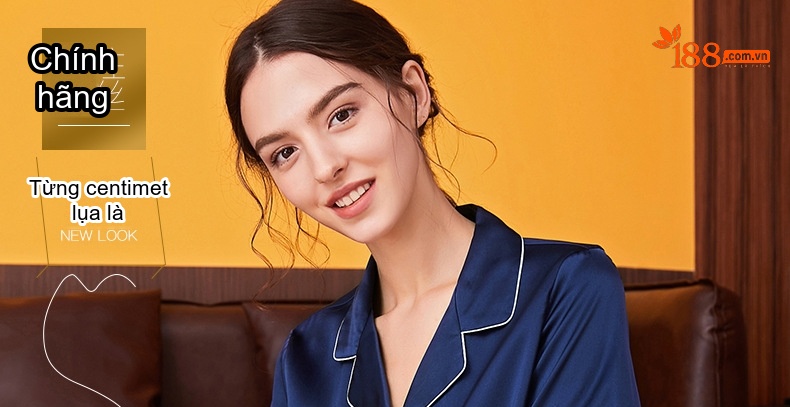 Bộ Đồ Ngủ Lụa Tơ Tằm 100% Tay Ngắn Quần Dài Mặc Nhà Màu Xanh Navy, Kem, Đỏ, Xanh Lam... chi tiết 1