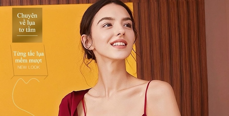 Bộ Đồ Ngủ Lụa Tơ Tằm Hai Dây Nữ Gồm Áo Choàng Và Váy Ngủ Dáng Rộng Gợi Cảm Màu Đỏ, Tím, Xanh, Be chi tiết 1