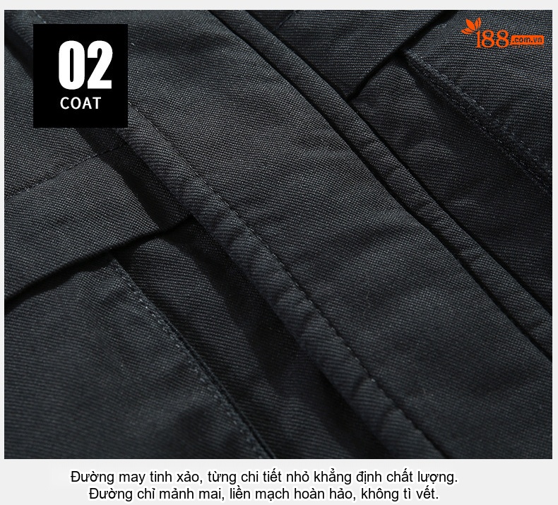 Áo Khoác Cotton Nam Dáng Dài Lót Lông Dày Dặn Có Mũ Trùm Đầu Màu Xanh Rêu, Vàng Be, Đen chi tiết 11