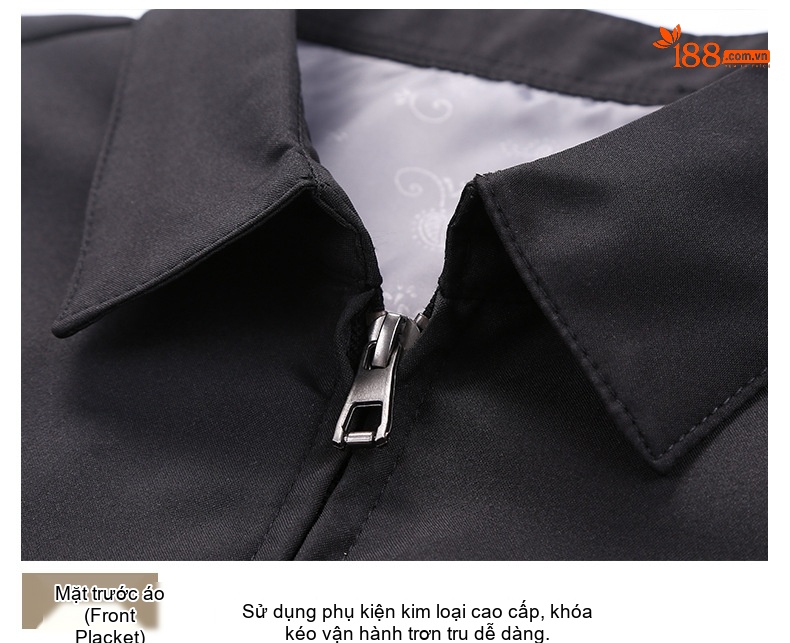 Áo Khoác Nam Dáng Suông Cổ Bẻ Khóa Kéo Phong Cách Doanh Nhân Trung Niên Màu Đen, Xanh Dương, Nâu, Xanh Lá... chi tiết 20