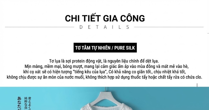Váy Lụa Tằm Ý Thêu Hoa Tay Lỡ Dáng Dài Màu Trắng chi tiết 6