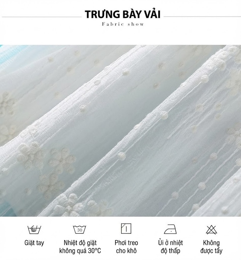Váy Lụa Tằm Ý Thêu Hoa Tay Lỡ Dáng Dài Màu Trắng chi tiết 5