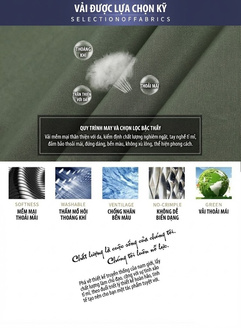 Áo Khoác Nam Cotton Dáng Suông Nhiều Túi Màu Xanh Rêu, Đen, Be, Trắng Kem chi tiết 2