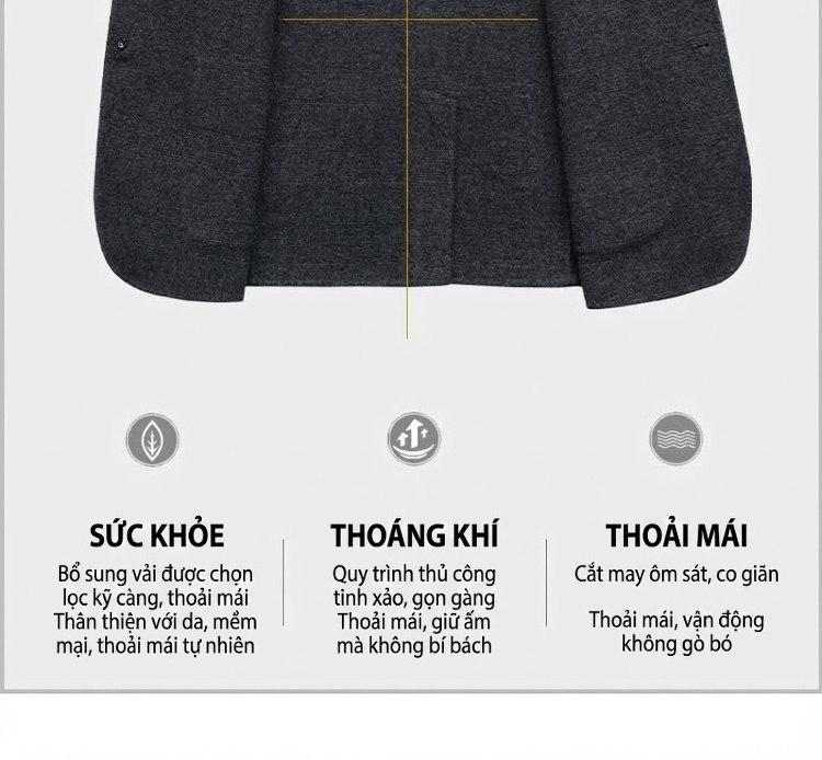 Áo Vest Nam Hai Mặt Dáng Ôm Thu Đông Chất Liệu Lông Cừu Màu Xám, Kẻ Caro chi tiết 32