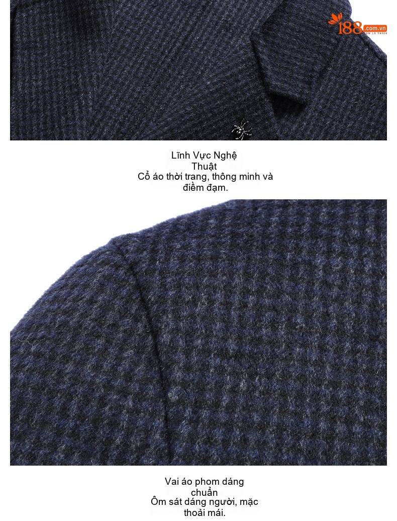 Áo Vest Nam Kẻ Sọc Thu Đông Tôn Dáng Hai Mặt Chất Liệu Len Màu Xám, Xanh Navy chi tiết 39