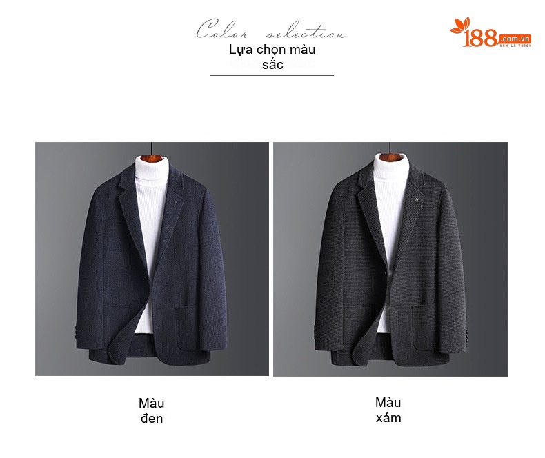 Áo Vest Nam Kẻ Sọc Thu Đông Tôn Dáng Hai Mặt Chất Liệu Len Màu Xám, Xanh Navy chi tiết 29