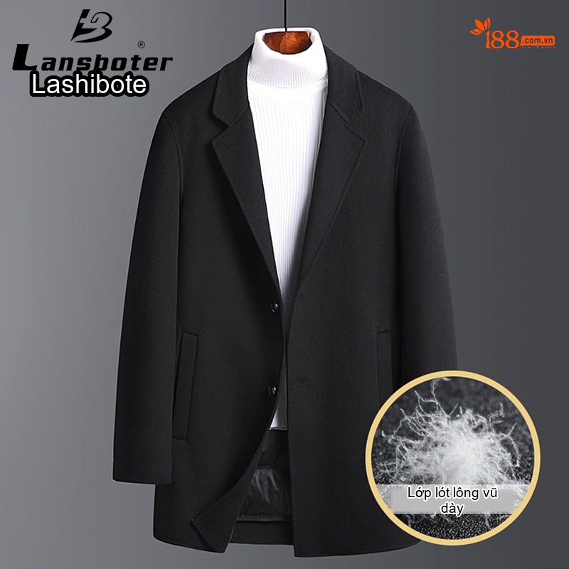 Áo Vest Nam Dáng Ôm Cổ Điển Một Nút Màu Đen chi tiết 6