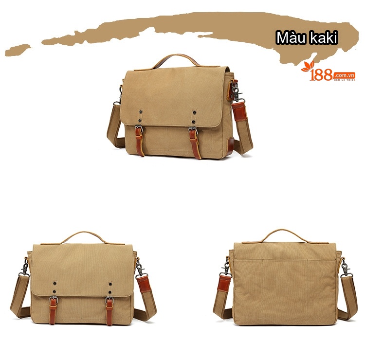 Túi đeo chéo vải canvas nam nữ phong cách thể thao, quai điều chỉnh chi tiết 7