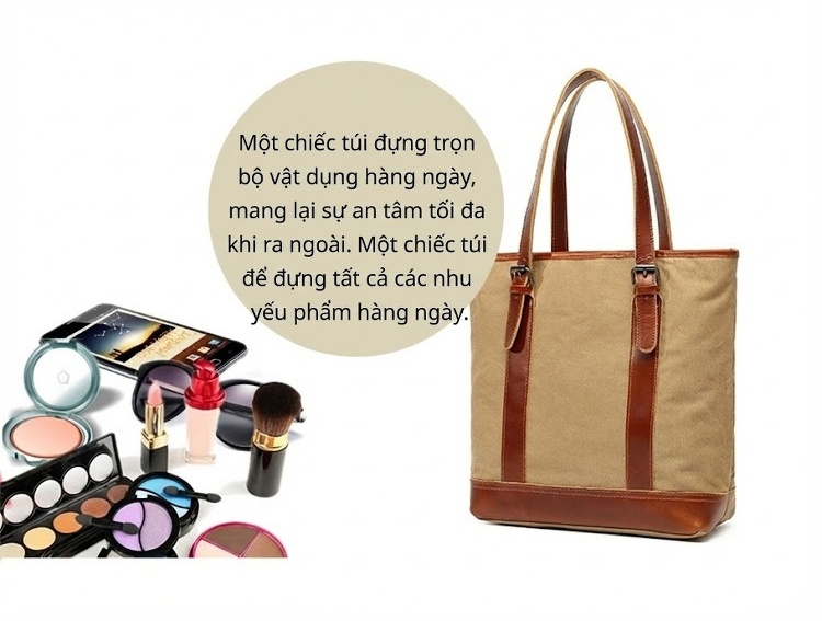 Túi Đeo Chéo/Đeo Vai Nữ Vải Canvas Chống Thấm Nước chi tiết 14