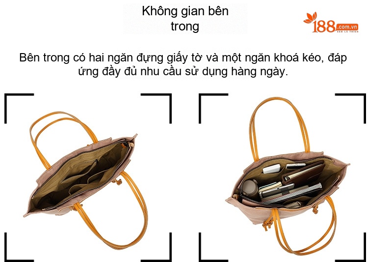Túi Xách Tay Nữ Vải Canvas Da Thật Màu Be, Trắng, Xám, Đen... chi tiết 13