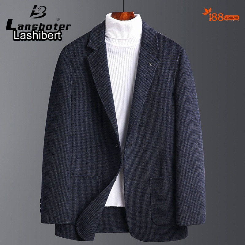 Áo Vest Nam Kẻ Sọc Thu Đông Tôn Dáng Hai Mặt Chất Liệu Len Màu Xám, Xanh Navy