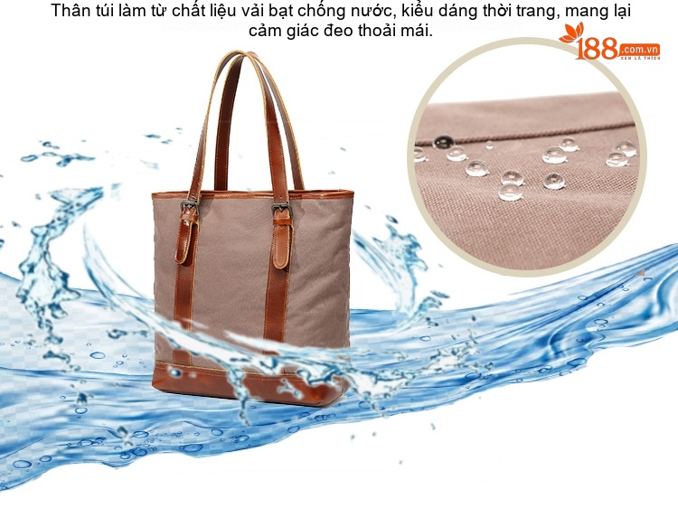 Túi Đeo Chéo/Đeo Vai Nữ Vải Canvas Chống Thấm Nước chi tiết 2