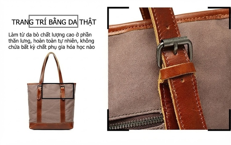 Túi Đeo Chéo/Đeo Vai Nữ Vải Canvas Chống Thấm Nước chi tiết 11
