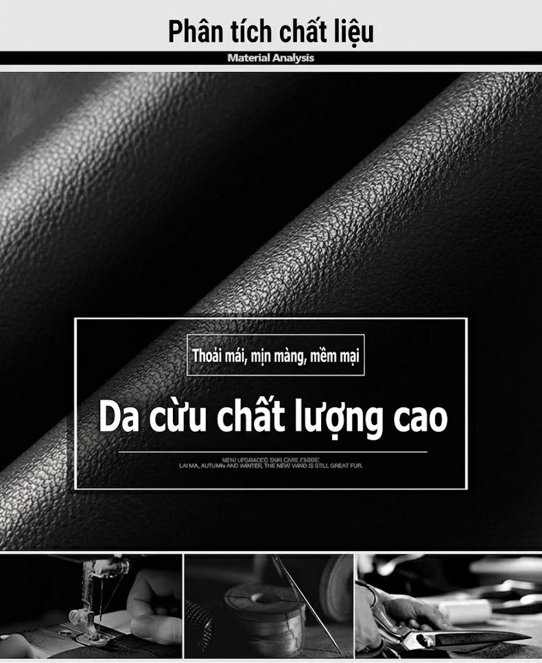 Áo Khoác Da Cừu Nam Trung Niên Thu Đông Dáng Ôm Màu Đen chi tiết 3