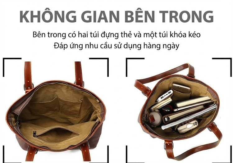 Túi Đeo Chéo/Đeo Vai Nữ Vải Canvas Chống Thấm Nước chi tiết 13