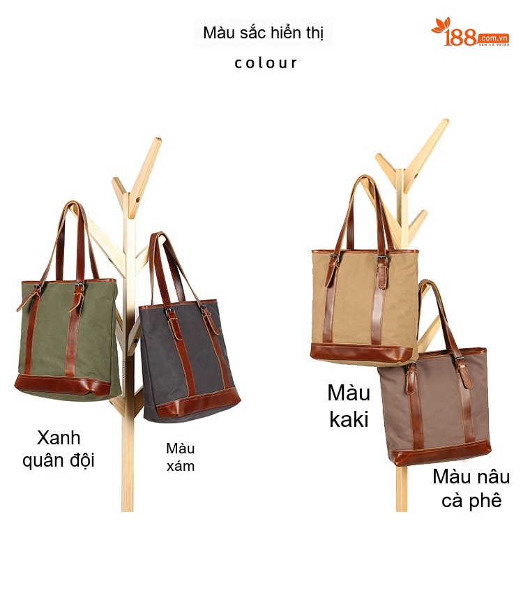Túi Đeo Chéo/Đeo Vai Nữ Vải Canvas Chống Thấm Nước chi tiết 5