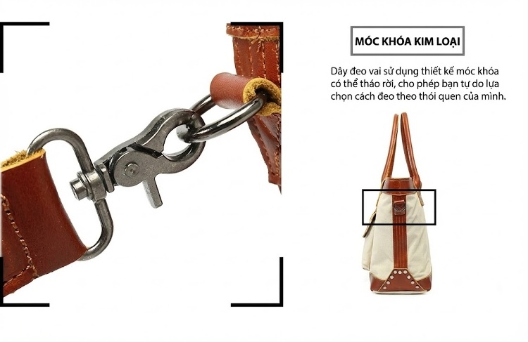 Túi Tote Vải Canvas Đựng Vừa A4, Túi Xách Tay, Túi Đeo Vai, Túi Đeo Chéo Nữ Sức Chứa Lớn Màu Trắng Kem, Nâu, Xám, Đen... chi tiết 11