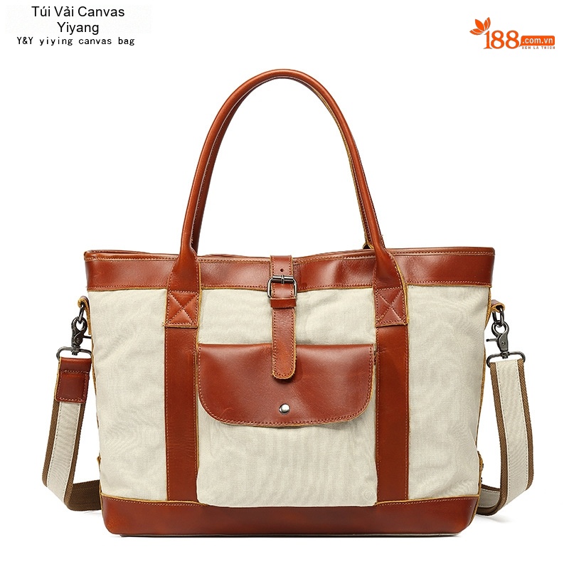 Túi Tote Vải Canvas Đựng Vừa A4, Túi Xách Tay, Túi Đeo Vai, Túi Đeo Chéo Nữ Sức Chứa Lớn Màu Trắng Kem, Nâu, Xám, Đen...