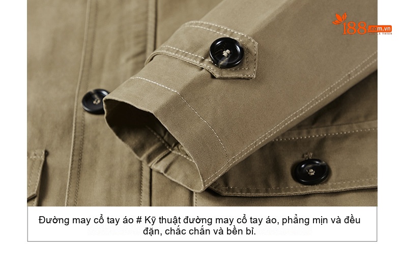 Áo Khoác Gió Nam Dáng Dài Vừa Vặn Có Mũ Trùm Đầu Phong Cách Casual Màu Be, Nâu, Xanh Lá, Đen chi tiết 25