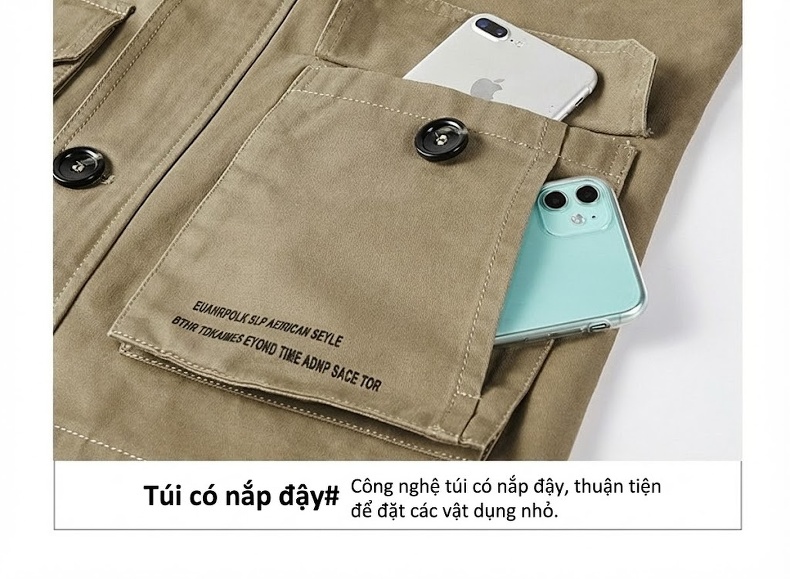 Áo Khoác Gió Nam Dáng Dài Vừa Vặn Có Mũ Trùm Đầu Phong Cách Casual Màu Be, Nâu, Xanh Lá, Đen chi tiết 28