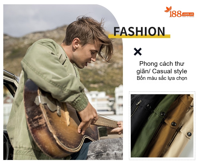 Áo Khoác Gió Nam Cotton Dáng Dài Vừa Thân Rộng Có Mũ Trùm Đầu Thu Đông Màu Đen, Be, Nâu, Xanh... chi tiết 2