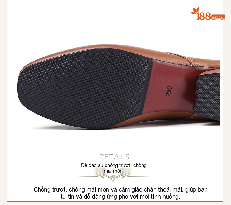 Giày Oxford Nữ Da Thật Buộc Dây Chiều Cao Đế Khoảng 2cm Màu Nâu, Đen, Trắng chi tiết 18