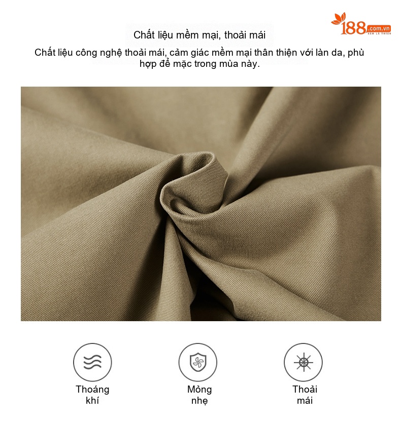 Áo Khoác Gió Nam Dáng Dài Vừa Vặn Có Mũ Trùm Đầu Phong Cách Casual Màu Be, Nâu, Xanh Lá, Đen chi tiết 10