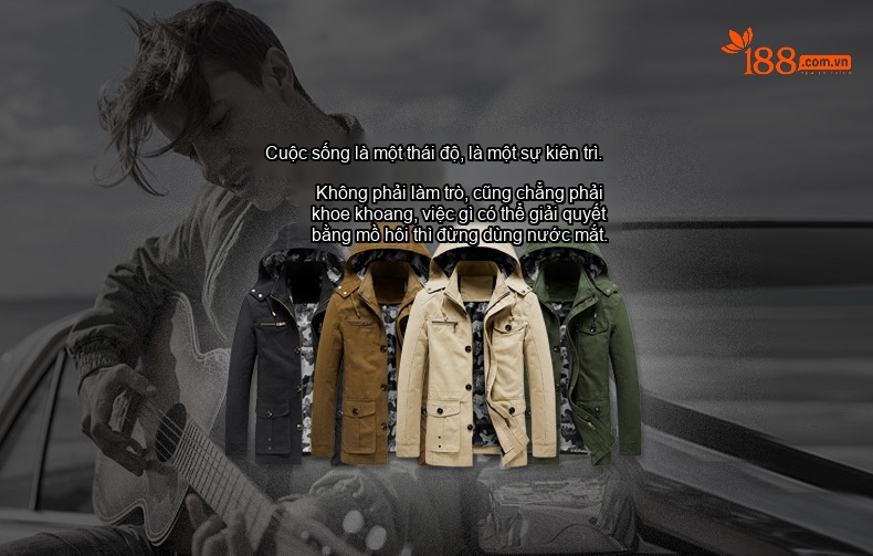 Áo Khoác Gió Nam Cotton Dáng Dài Vừa Thân Rộng Có Mũ Trùm Đầu Thu Đông Màu Đen, Be, Nâu, Xanh... chi tiết 9