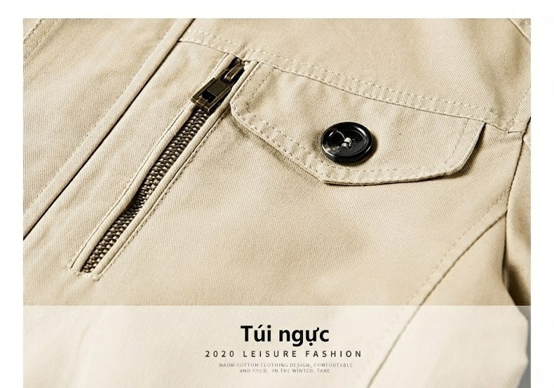 Áo Khoác Gió Nam Cotton Dáng Dài Vừa Thân Rộng Có Mũ Trùm Đầu Thu Đông Màu Đen, Be, Nâu, Xanh... chi tiết 20