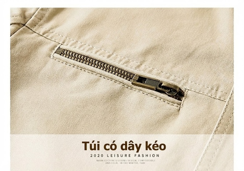 Áo Khoác Gió Nam Cotton Dáng Dài Vừa Thân Rộng Có Mũ Trùm Đầu Thu Đông Màu Đen, Be, Nâu, Xanh... chi tiết 21