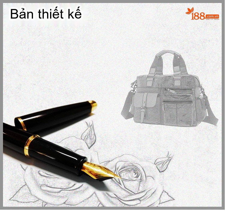 Túi Đựng Tài Liệu Nam Vải Canvas Phối Da Mờ Đeo Chéo Đựng Laptop Màu Nâu, Xanh Rêu chi tiết 2