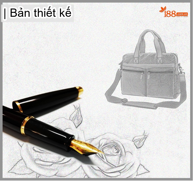 Túi Đeo Chéo Nam Vải Canvas Phối Da Túi Đựng Tài Liệu, Laptop Màu Xanh Rêu, Nâu chi tiết 2