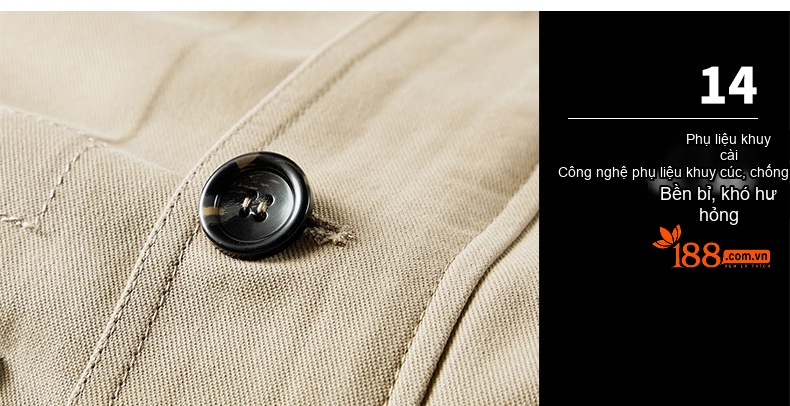Áo Khoác Nam Cotton Dáng Dài Lót Lông Dày Dặn Màu Xanh, Kem, Nâu, Đen chi tiết 28