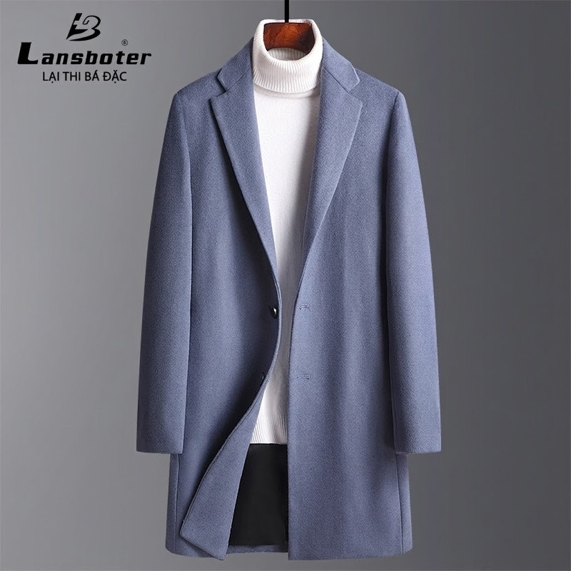 Áo Vest Nam Hai Mặt Thu Đông Thủ Công Lông Cừu Họa Tiết Xương Cá Size Lớn Màu Xám, Nâu chi tiết 9