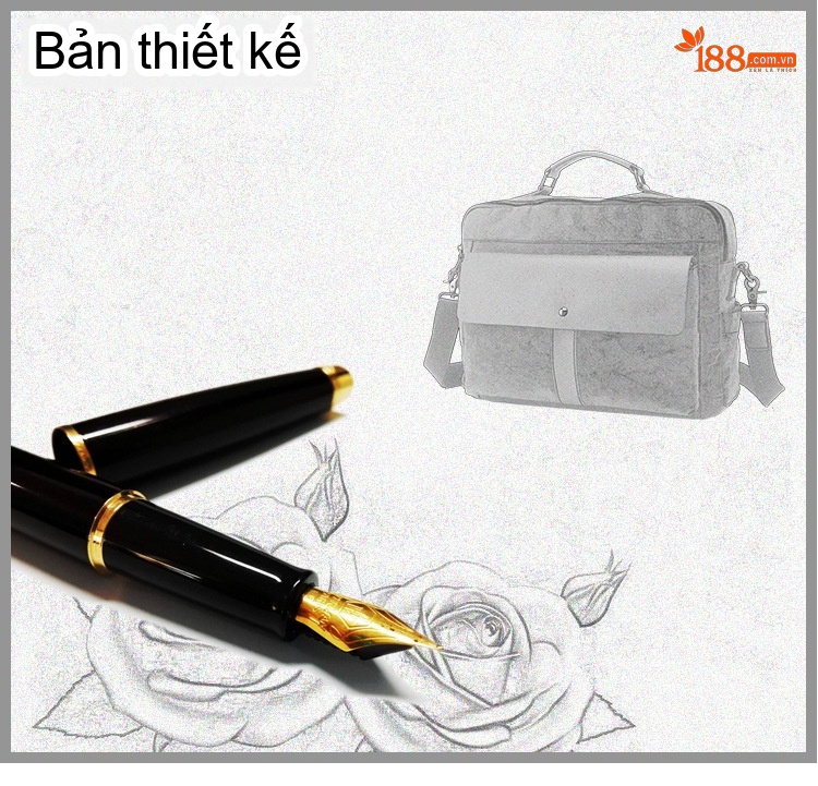 Túi Đeo Chéo Nam Vải Canvas Phối Da Thật Đựng Laptop Màu Nâu chi tiết 2