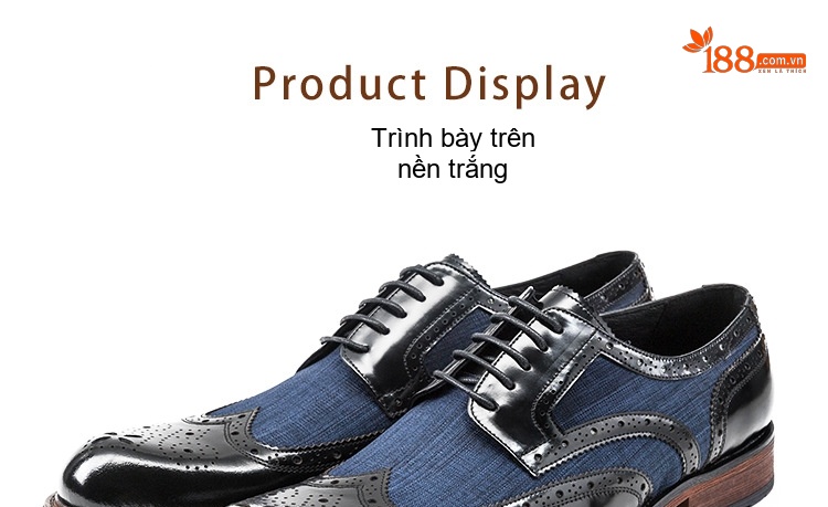 Giày Tây Buộc Dây Nam Da Bóng Phối Vải Chiều Cao Đế Khoảng 3cm Màu Đen, Xanh Navy chi tiết 5