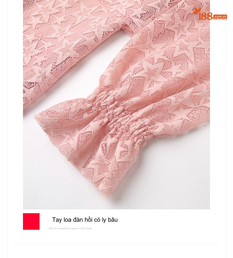 Váy Dài Tay Dáng Ôm Eo Ren Hoa Xếp Tầng Phong Cách Ulzzang Màu Hồng chi tiết 8